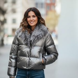 Anorak con cuello de pelo BLUME, vista frontal