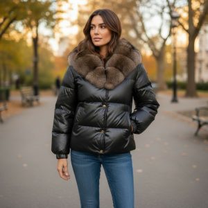 Anorak con cuello de pelo LYNN, vista frontal