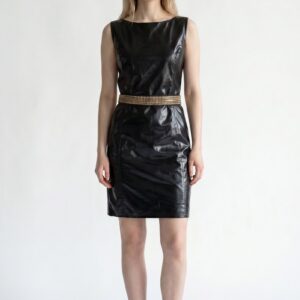 Vestido cuero corto metalizado SWE, foto 1